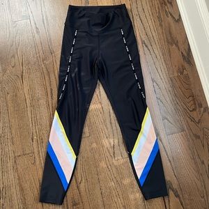 P.E. Nation Black leggings with Stripes